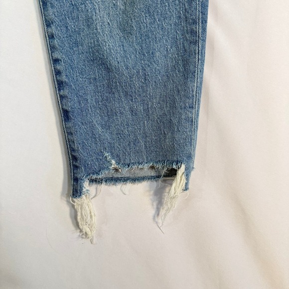 Madewell Womens Classic Straight Leg Jeans Size 28 Distressed Frayed Hem Denim - Picture 10 of 12
